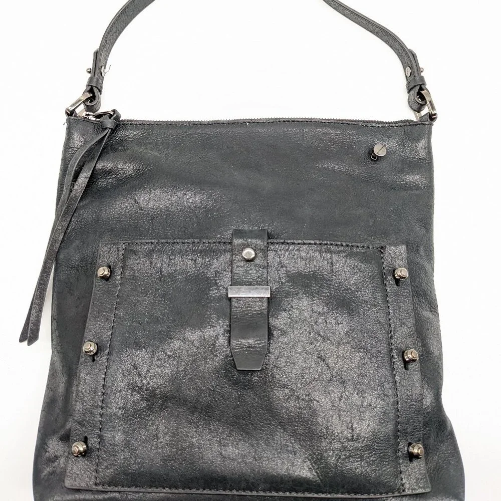 BOTKIER Warren leather women's shoulder hobo bag -BLACK (Used)